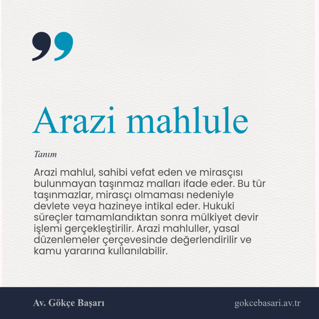 📌 Arazi mahlule Nedir?