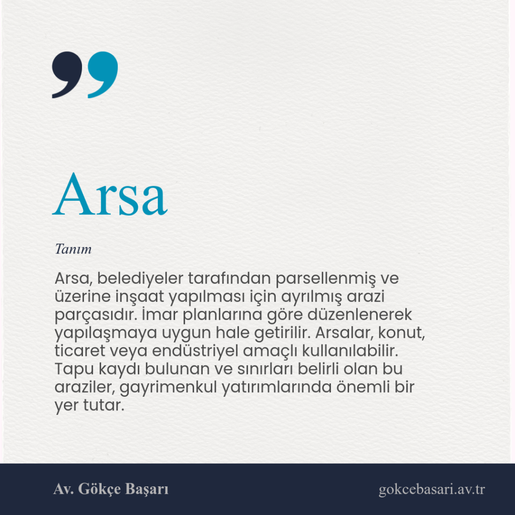 📌 Arsa Nedir?